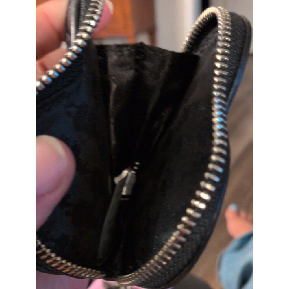 Karl Lagerfeld Heart Coin Pouch Black Pink Blue KL Logo Zip Wallet Card Holder - Picture 2 of 7
